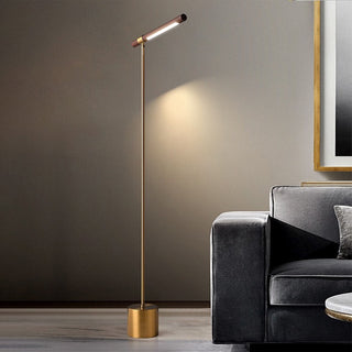 Linear Adjustable Floor Lamp, Metal & Wood