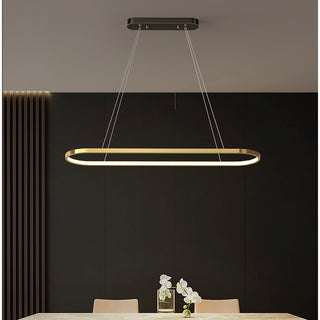 Minimalist Oval Gold Pendant Light