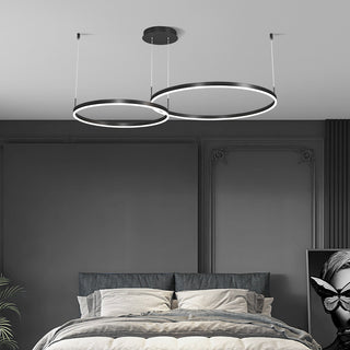 Multi-ring Black Pendant Light, 2/3/4/5 Rings