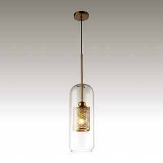 Glass & Metal Industrial Pendant Light