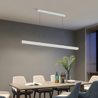 Minimalist Linear Pendant Light, Metal & Wood