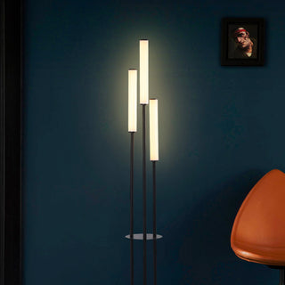 Black Acrylic Three-headed Pillar Floor Lamp