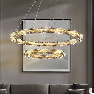 Crystal Ring Pendant Light, 1/2 Ring