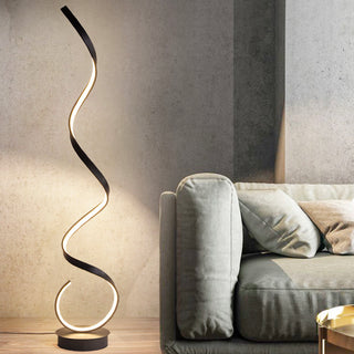 Creative Spiral Line Art Minimalist Black Floor Lamp