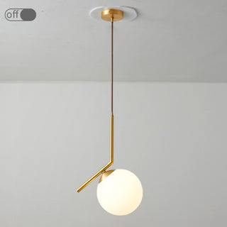 Simple Modern Frosted Glass Ball Golden Creative Pendant Lamp