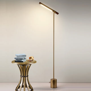 Linear Adjustable Floor Lamp, Metal & Wood