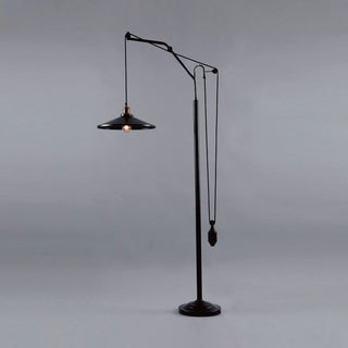 Flared Shade Black Floor Lamp, Metal, 65"