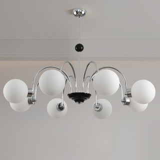 Chrome Retro Glass Bubble Chandelier