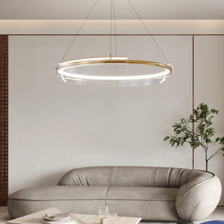 Luxury Creative Minimalist Metal Acrylic Ring Chandelier