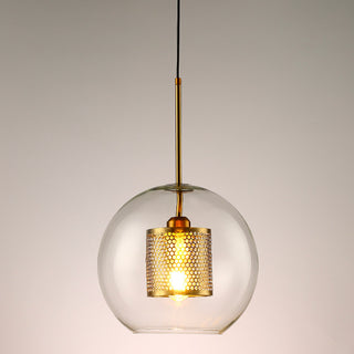 Glass & Metal Industrial Pendant Light