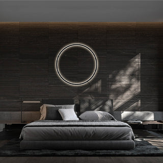 Minimalist Atmospheric Line Black Ring Wall Lamp，6 Sizes