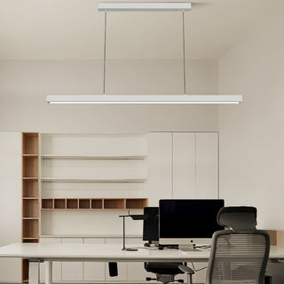 Minimalist Linear Pendant Light, Metal & Wood