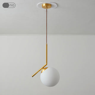 Simple Modern Frosted Glass Ball Golden Creative Pendant Lamp