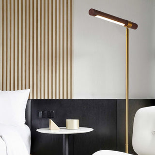 Linear Adjustable Floor Lamp, Metal & Wood