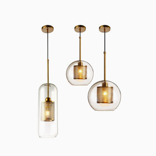 Glass & Metal Industrial Pendant Light