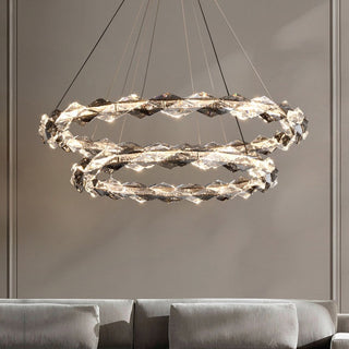 Crystal Ring Pendant Light, 1/2 Ring