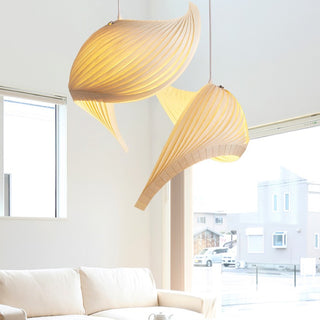 Conch Cluster Wooden Pendant Light