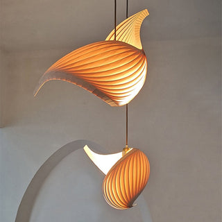 Conch Cluster Wooden Pendant Light