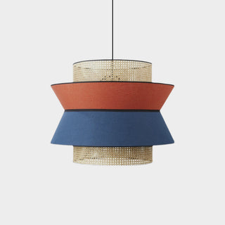 Blue&Red Rattan Pendant Light