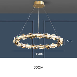 Crystal Ring Pendant Light, 1/2 Ring