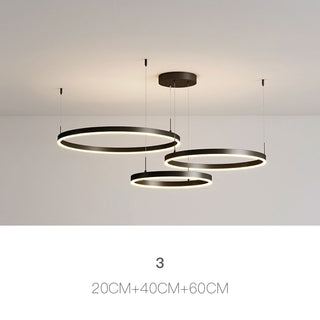 Multi-ring Black Pendant Light, 2/3/4/5 Rings