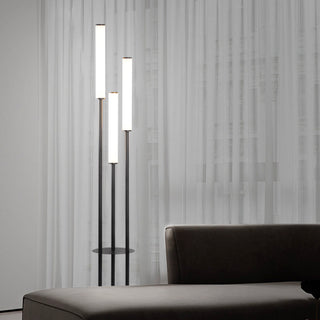 Black Acrylic Three-headed Pillar Floor Lamp