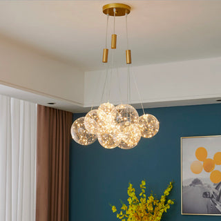 Glass Bubble Cluster Pendant Light, 3/5/9/15 Heads