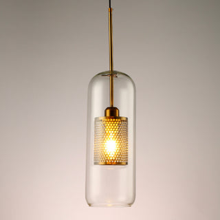 Glass & Metal Industrial Pendant Light