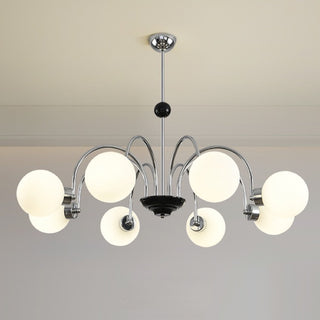 Chrome Retro Glass Bubble Chandelier