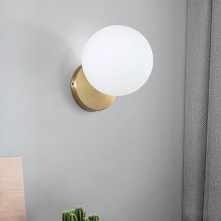 Simple Modern Frosted Glass Ball Gold Creative Wall Lamp