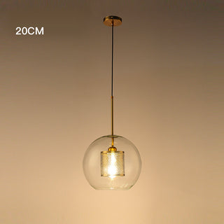 Glass & Metal Industrial Pendant Light