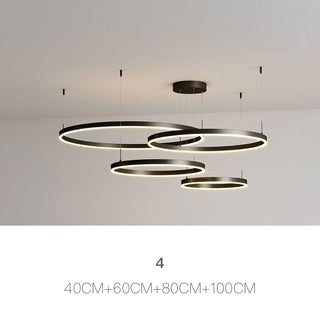 Multi-ring Black Pendant Light, 2/3/4/5 Rings