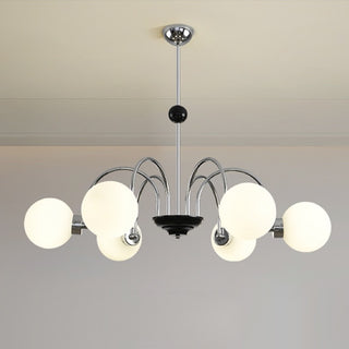 Chrome Retro Glass Bubble Chandelier