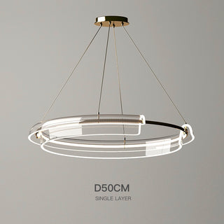 Luxury Creative Minimalist Metal Acrylic Ring Chandelier