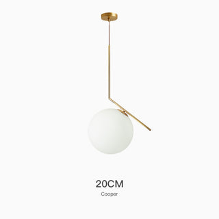 Simple Modern Frosted Glass Ball Golden Creative Pendant Lamp