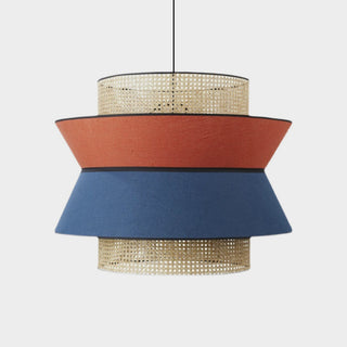 Blue&Red Rattan Pendant Light