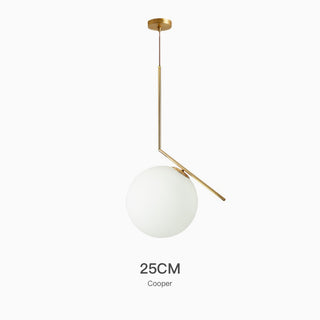 Simple Modern Frosted Glass Ball Golden Creative Pendant Lamp