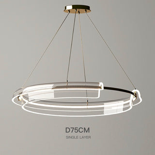 Luxury Creative Minimalist Metal Acrylic Ring Chandelier