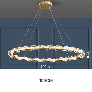 Crystal Ring Pendant Light, 1/2 Ring