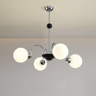 Chrome Retro Glass Bubble Chandelier