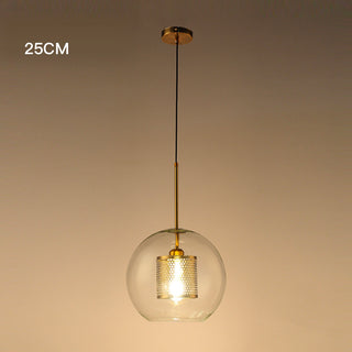 Glass & Metal Industrial Pendant Light