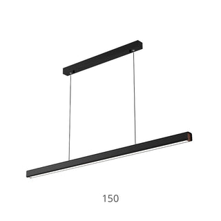 Minimalist Linear Pendant Light, Metal & Wood