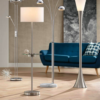 Nordic Style Glass Tray Fabric Floor Lamp