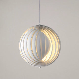 Modern Danish White Moon Ring Rotating Pendant Light