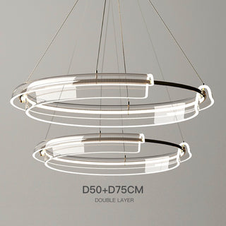 Luxury Creative Minimalist Metal Acrylic Ring Chandelier