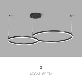 Multi-ring Black Pendant Light, 2/3/4/5 Rings