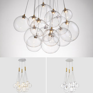 Glass Bubble Cluster Pendant Light, 3/5/9/15 Heads