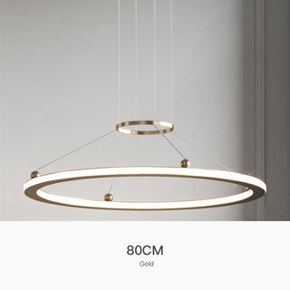 Simple Post-modern Ring Light Tube Chandelier