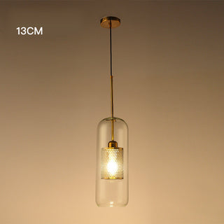 Glass & Metal Industrial Pendant Light