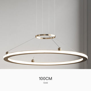 Simple Post-modern Ring Light Tube Chandelier